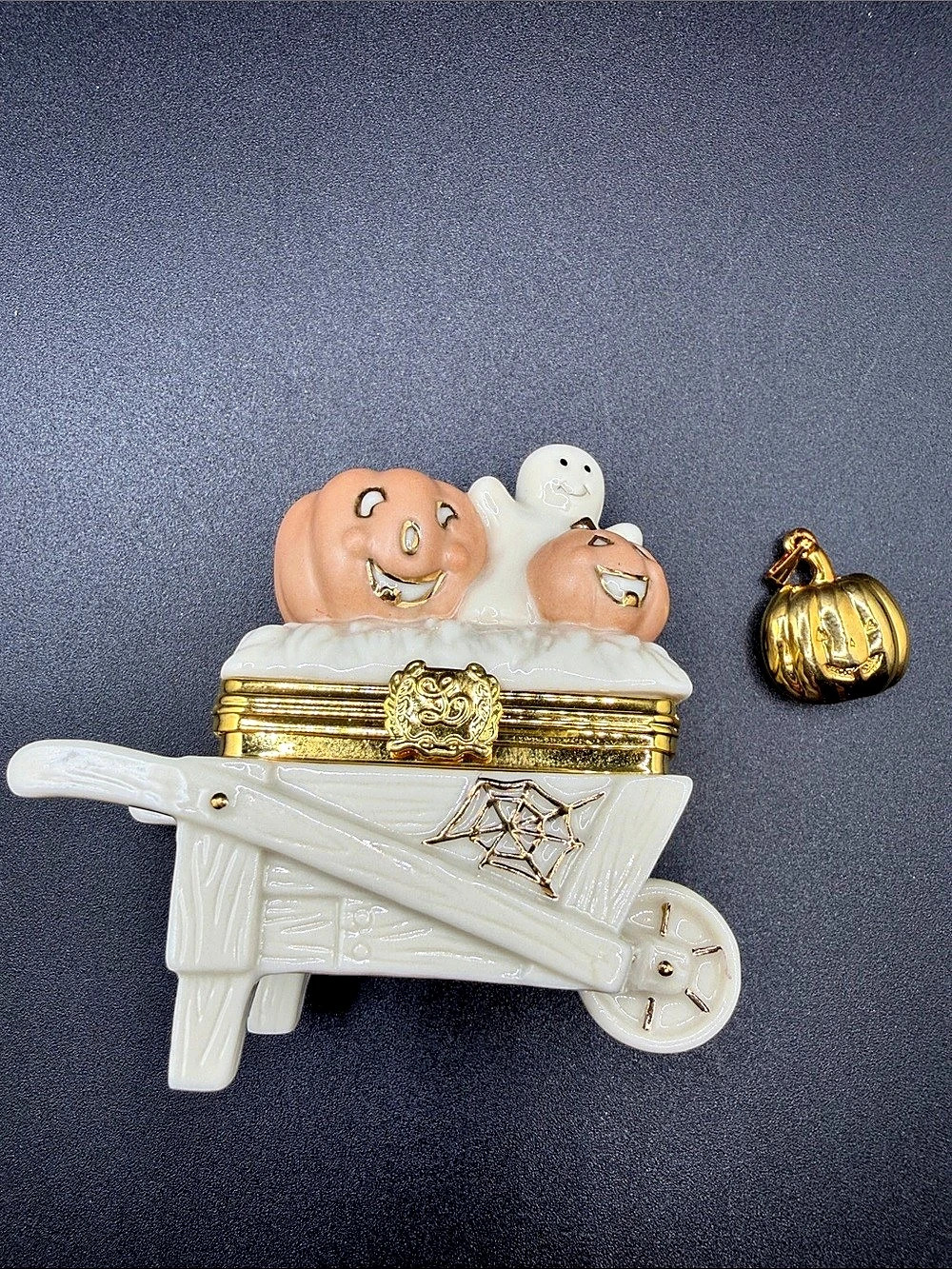 Vintage Lenox Halloween Hayride Treasures Trinket Box-First Issue